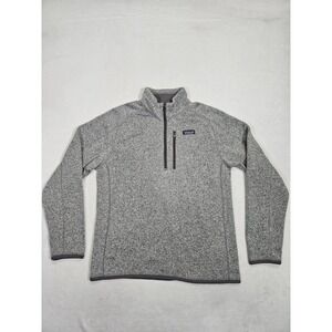 Patagonia Sweater Men Medium Gray Quarter Zip Fleece Pullover Better Sweater 1/4